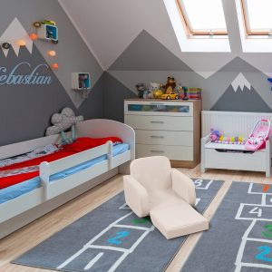 Fotoliu Multifunctional Bej pentru Copii 2 in 1 Moale si Confortabil, Sigur cu Husa Detasabila pentru Spalare - imagine 11