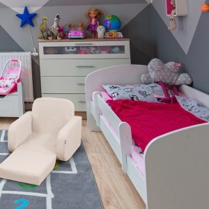 Fotoliu Multifunctional Bej pentru Copii 2 in 1 Moale si Confortabil, Sigur cu Husa Detasabila pentru Spalare - imagine 7