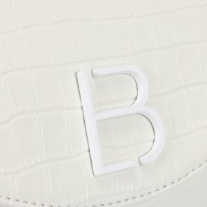 Geanta Lucky Bees 240 Croco White piele ecologica alba 25x6x15 cm cu curea 117 cm - imagine 5