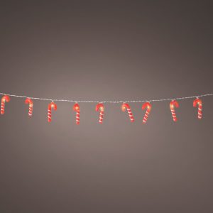 Ghirlanda decorativa Candy Cane 190 cm rosu/alb cu 20 LED-uri lumina calda functioneaza cu 3 baterii AA - imagine 6