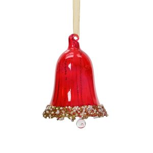 Glob de Crăciun roșu din sticlă Decoris H6.7 cm