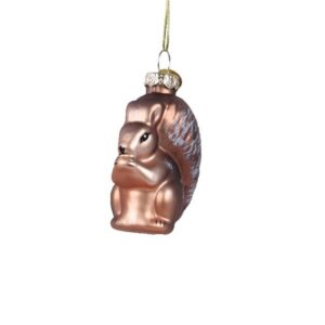 Glob Squirrel Decoris 3.2x5.3x7.1 cm sticla auriu decoratiune interioara