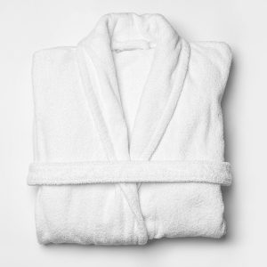 Halat de baie Hotel Line Bedora L-XL 100% bumbac frotirat alb 400 gr/mp cu maneca 60 cm - imagine 2