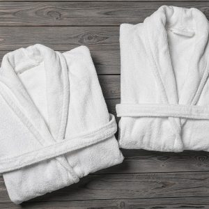 Halat de baie Hotel Line Bedora L-XL 100% bumbac frotirat alb 400 gr/mp cu maneca 60 cm - imagine 7