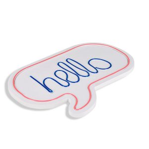 Decoratiune luminoasa LED Hello Neon flexibil DC 12V Roz Albastru 42x31x2cm rezistenta la apa IP67 spuma PVC - imagine 7