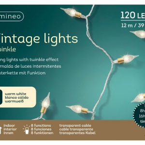 Instalație de Crăciun Twinkle Effect Lumineo 120 LED-uri Alb 1200 cm cu 8 Funcții și Timer 8 Ore IP44 - imagine 3