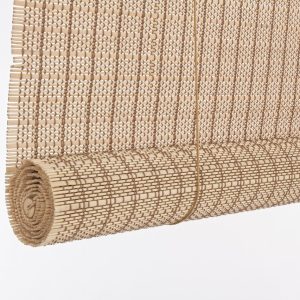 Jaluzea tip rulou Anna Bizzotto 150x260 cm bambus natural cu bara din lemn și fire din poliester - imagine 2