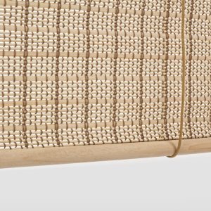 Jaluzea tip rulou Anna Bizzotto 150x260 cm bambus natural cu bara din lemn și fire din poliester - imagine 3