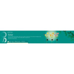 Lampa de grădină Butterfly multicolor metal 6.7x19.5x81 cm cu panou solar și baterie Ni-Mh AA - Iluminare ecologică și elegantă pentru exterior - imagine 3