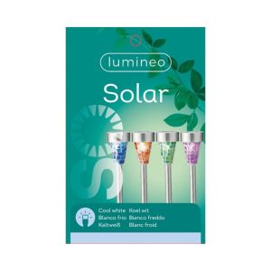Lampa de gradina Mosaic Stake Lumineo 7.3x28 cm otel inoxidabil violet cu panou solar si baterie Ni-Mh AA - imagine 3