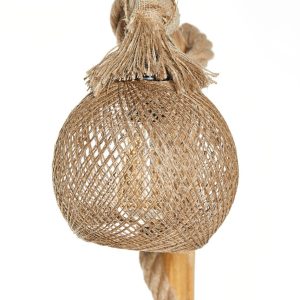 Lampadar Arboretum FullHouse 155 cm E27 60W natural lemn abajur juta lucrat manual - imagine 4