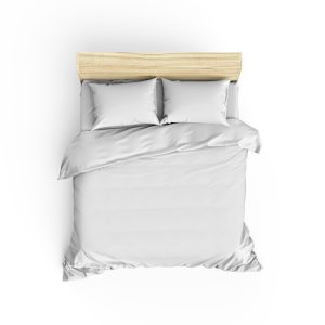 Lenjerie de pat dubla King 220x240 cm 3 piese 100% bumbac ranforce alb Patik - imagine 3