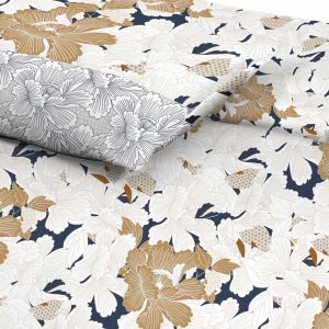 Lenjerie de pat dubla King Size Maira multicolor 200x220 cm bumbac satinat 4 piese pentru confort si eleganta in dormitor - imagine 3