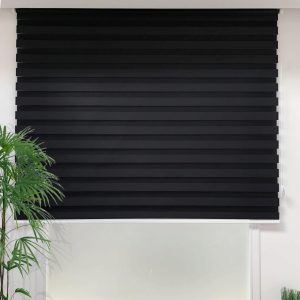 Jaluzea rulou zebra Lizbon Day & Night 140x260 cm poliester negru design contemporan blochează 60% din lumină - imagine 2