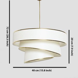 Lustra auriu Couper FullHouse 40x40x72 cm metal bumbac E27 60W - imagine 3