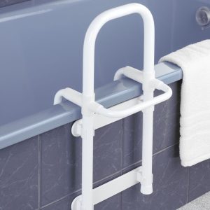 Maner de siguranta Wenko Secura din aluminiu si plastic cu suport pentru prosoape, dimensiuni 23x52x22.5-39 cm, capacitate 150 kg, usor de montat - imagine 4