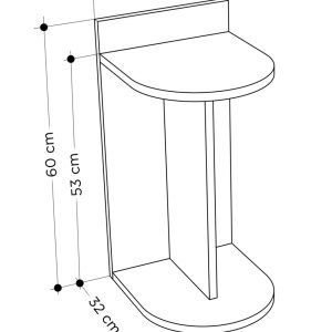 Masa Dom Decortie 32x60x32 cm PAL melaminat alb antracit - imagine 3