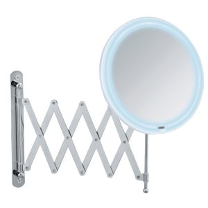 Oglinda cosmetica telescopica Wenko Barona LED 20 cm cu marire 500% inox/plastic gri 20 x 55 x 34 cm - imagine 3