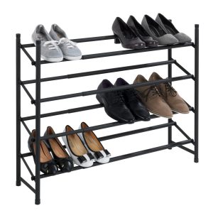 Organizator incaltaminte extensibil Wenko Hero 62-115 cm metal polipropilena pentru 24 perechi - imagine 3