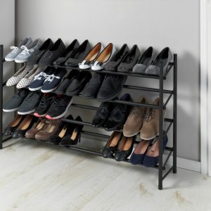 Organizator incaltaminte extensibil Wenko Hero 62-115 cm metal polipropilena pentru 24 perechi - imagine 10