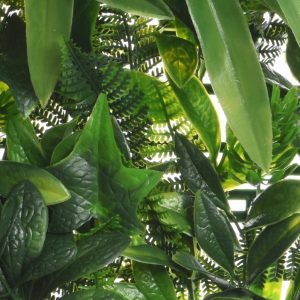 Panou verde artificial Decoris 50x50 cm gradina verticala Mix Leaf plastic verde - imagine 2