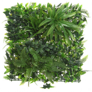 Panou verde artificial Decoris 50x50 cm gradina verticala Mix Leaf plastic verde - imagine 1