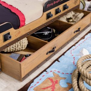 Pat extensibil Çilek Pirate Pull-Out Bed 90x180 cm Multicolor PAL 18 mm pentru copii - imagine 4