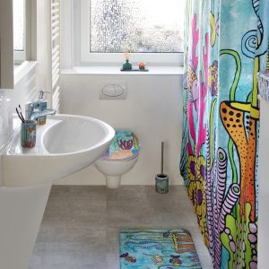 Perdea de duș Wenko Ocean Life 180x200 cm poliester multicolor cu inele de prindere inclusă pentru baie elegantă și funcțională - imagine 3