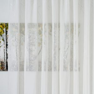 Perdea Albiona 300x260 cm Poliester Crem cu Broderie Florală pentru Amenajări Clasice - imagine 4
