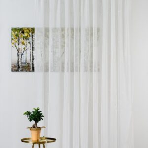 Perdea Albiona 300x260 cm Poliester Crem cu Broderie Florală pentru Amenajări Clasice - imagine 1