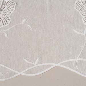Perdea Albiona 300x260 cm Poliester Crem cu Broderie Florală pentru Amenajări Clasice - imagine 5