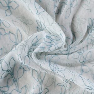 Perdea Mendola Oslo 300x260 cm poliester albastru cu pattern floral brodat si rejansa multifunctionala - imagine 3