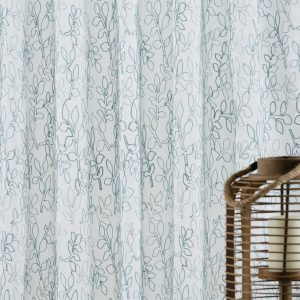 Perdea Mendola Oslo 300x260 cm poliester albastru cu pattern floral brodat si rejansa multifunctionala - imagine 4