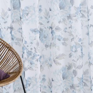 Perdea Mendola Interior Salsa 300x260 cm Poliester Albastru cu Flori Delicate pentru Decor Elegant - imagine 4