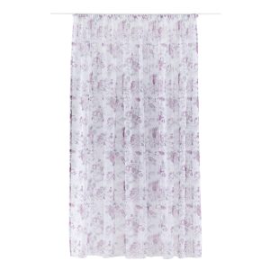 Perdea Mendola Salsa 300x260 cm poliester mov cu flori delicate pentru intimitate si eleganta in decorul interior - imagine 2
