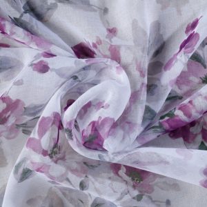 Perdea Mendola Salsa 300x260 cm poliester mov cu flori delicate pentru intimitate si eleganta in decorul interior - imagine 3