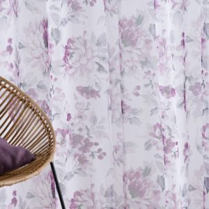 Perdea Mendola Salsa 300x260 cm poliester mov cu flori delicate pentru intimitate si eleganta in decorul interior - imagine 4