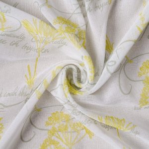 Perdea Zina 300x260 cm Poliester Verde cu Model Floral pentru Bucătărie - imagine 4