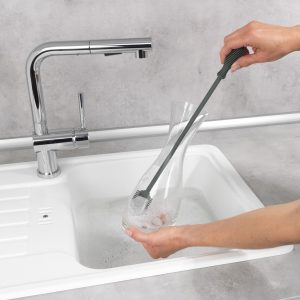 Perie pentru curățat vasele Wenko Bottle Grey 3.5x38x3.5 cm silicon gri - imagine 3