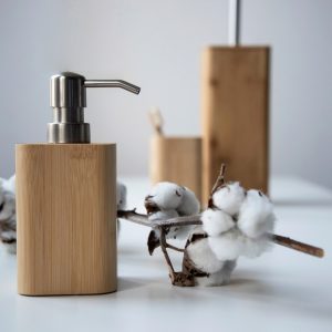 Perie toaleta Wenko Bambusa 10.1x10.1x37.5 cm bambus natural pentru baie - imagine 3