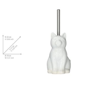 Perie toaleta ceramica alba Wenko Cuba Matt 14x17x22 cm accesorii baie elegante - imagine 4