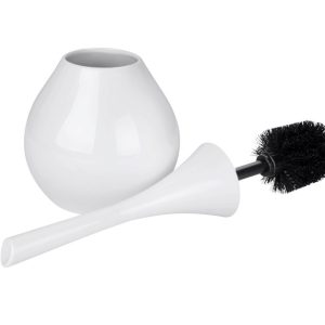 Perie toaleta ceramica alba Wenko Flakon 17x17x42.5 cm accesorii baie - imagine 3