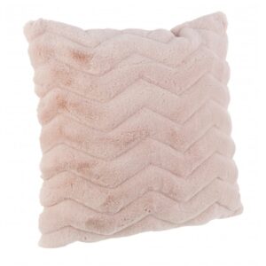 Perna decorativa Chantal Bizzotto 45x45 cm catifea roz cu sistem de inchidere cu fermoar