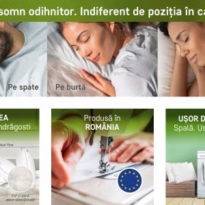 Perna Feeling 100 40x40 cm din puf de gasca 100% - confort si suport optim pentru somn de calitate - imagine 7