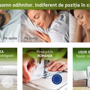 Perna Hotel Line Green Future 50x70 cm Hipoalergenică Confort Premium pentru Somn de Calitate - imagine 8