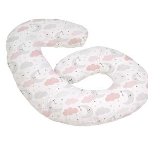 Perna pentru gravide Over the Moon Pink 250 cm cu husa detasabila si lavabila pentru confort si suport in timpul sarcinii - imagine 3