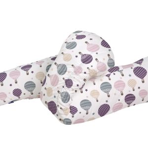 Perna ergonomică pentru gravide și alăptat Balloons 48x34x38 cm, suport ajustabil, husă detașabilă lavabilă, confort maxim pentru mame - imagine 4