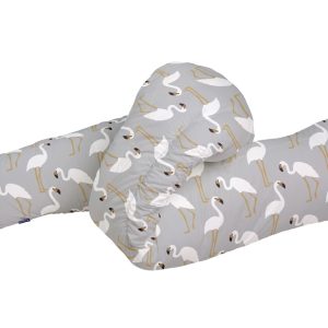Perna ergonomic pentru gravide si alaptat Flamingo Grey 48x34x38 cm, husa detasabila si lavabila, confort maxim pentru sarcina si alaptare - imagine 3