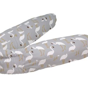 Perna ergonomic pentru gravide si alaptat Flamingo Grey 48x34x38 cm, husa detasabila si lavabila, confort maxim pentru sarcina si alaptare - imagine 4