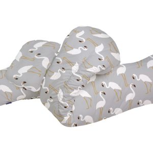 Perna ergonomic pentru gravide si alaptat Flamingo Grey 48x34x38 cm, husa detasabila si lavabila, confort maxim pentru sarcina si alaptare - imagine 5